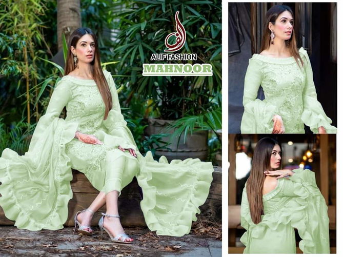 Alif Mahnoor Latest Heavy Festival Wear Designer Embroidery Work Salwar Suit  Collection