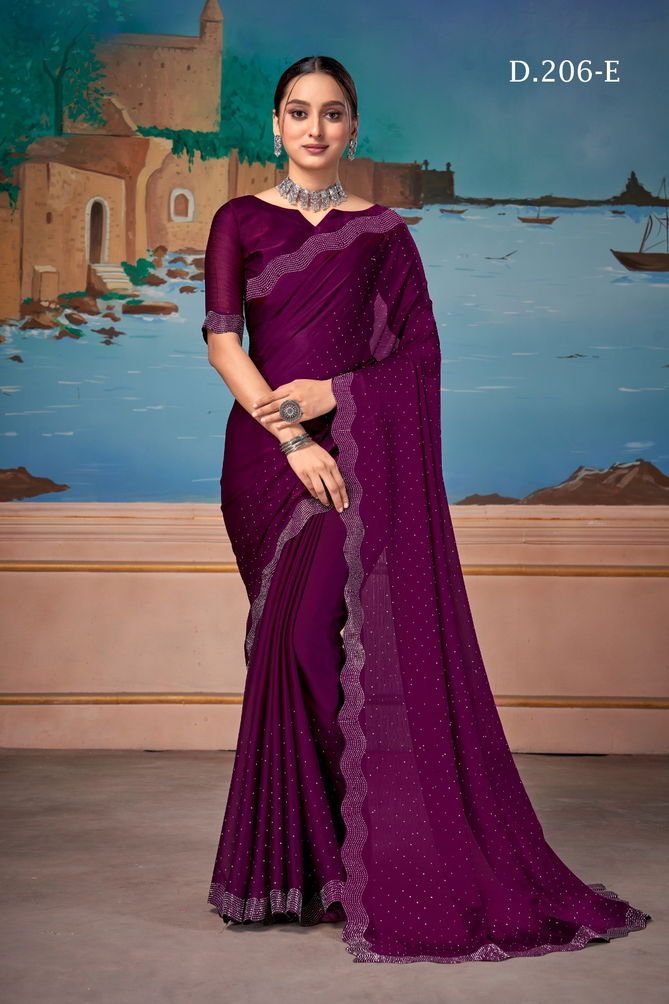 SD 206 A To G By Suma Designer Satin Chiffon Occasion Wear Saree Wholesale Market In Surat