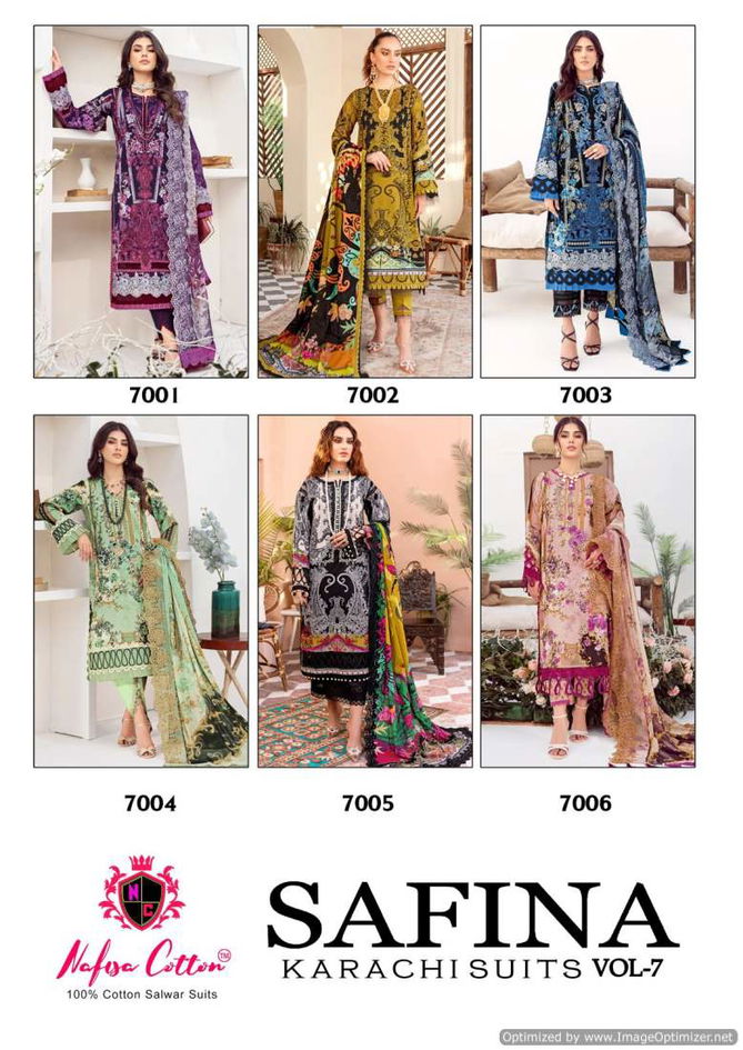 Safina Vol 7 By Nafisa Designer Karachi Cotton Dress Material Wholesale Market In Surat