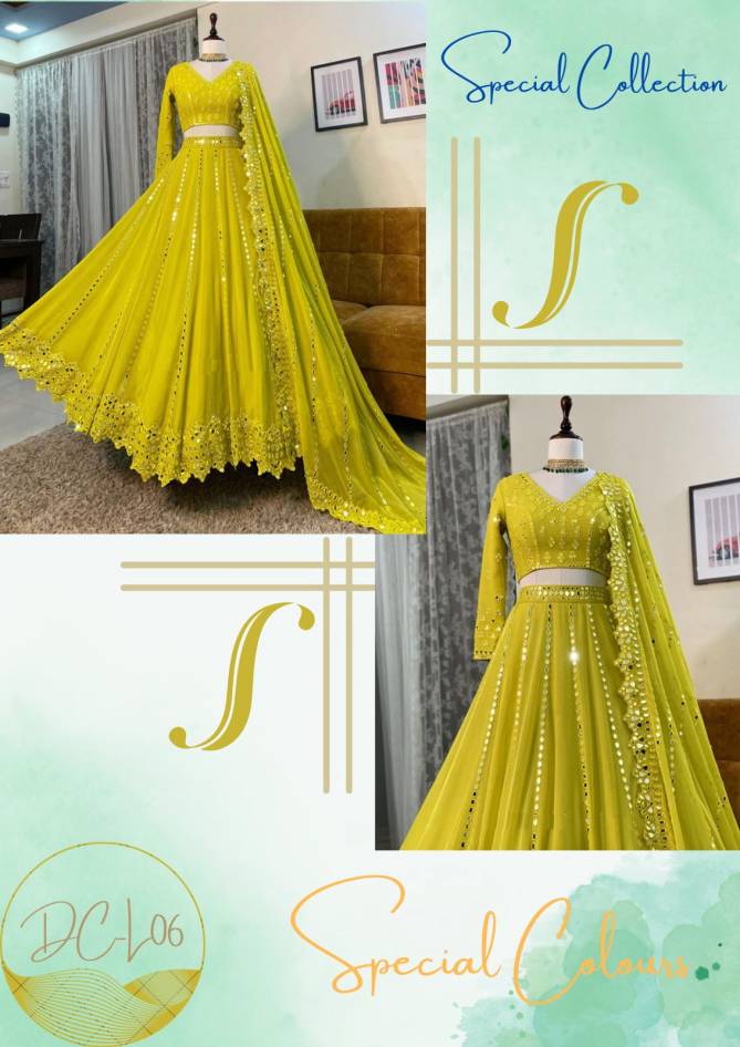 Dc L06 Faux Georgette Embroidered Party Wear Lehenga Choli Catalog
