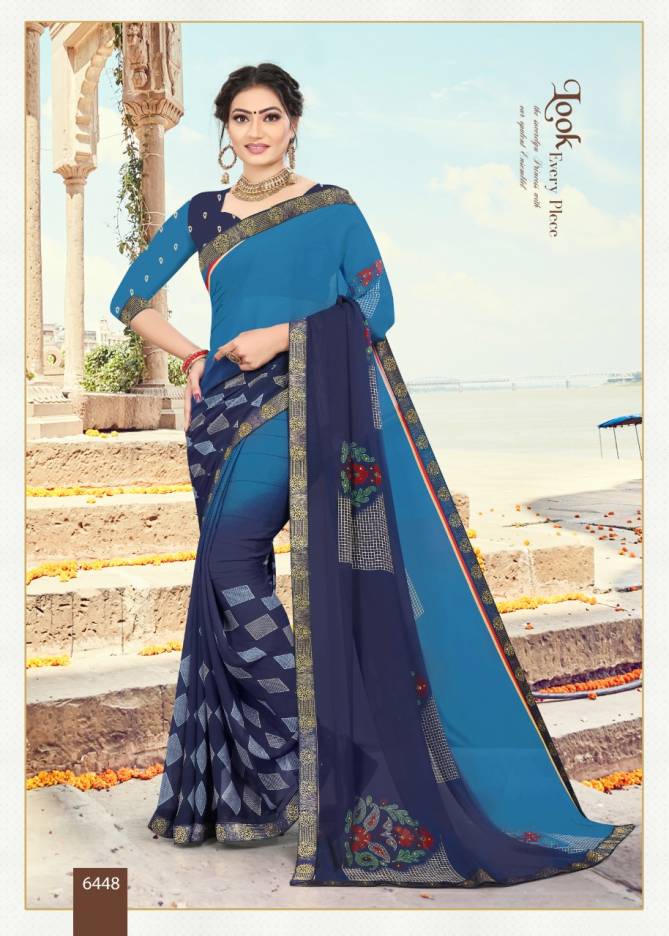 Blue Eyes 21 Latest Fancy Regular Wear Weightless Georgette Printed Sarees Collection
