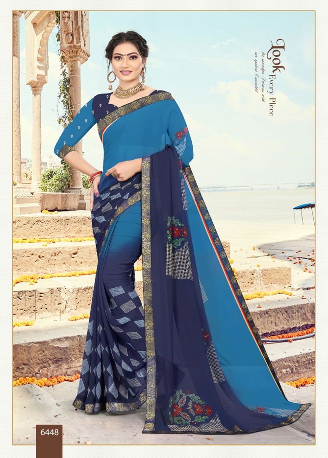 Blue Eyes 21 Latest Fancy Regular Wear Weightless Georgette Printed Sarees Collection
