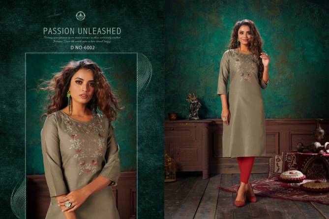 Nitisha Viva 6 Latest fancy Designer Casual Wear Long Heavy Soft Cotton Slub With Embroidery Work Kurtis Collection
