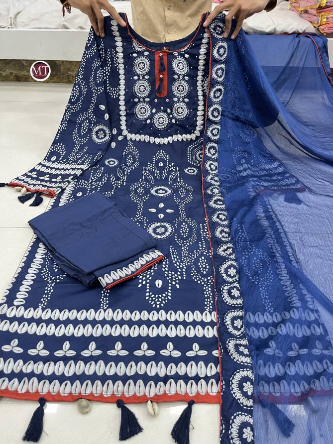 MT Printed Diamond Silk Kodi Printed Kurti With Bottom Dupatta Wholesale Shop In Surat