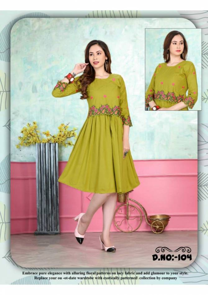 Ft Occasion Latest Fancy Designer Ethnic Wear Rayon Embroidered  Kurti Collection

