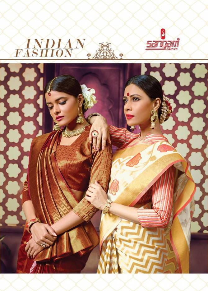 Sangam Zamdani Latest Fancy Designer Festive Wear Handloom Cotton Sarees Collection
