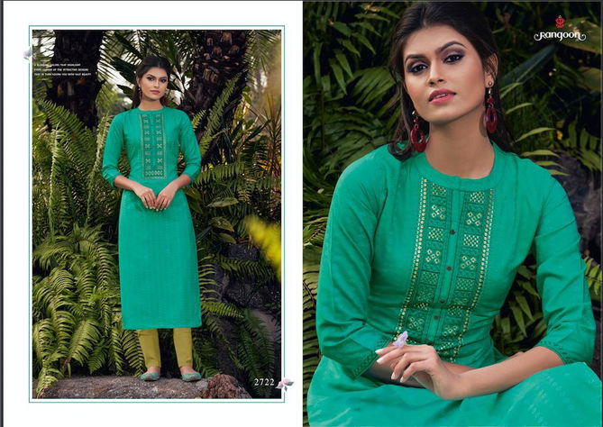 Rangoon Light Line 5 Latest Fancy Designer Ethnic Wear Lining Silk With Work Long Kurti Collection
