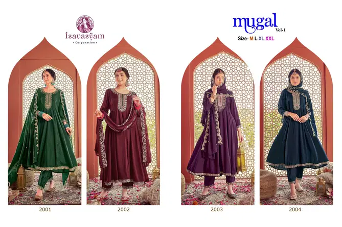 Mugal Vol 1 By Isavasyam Georgette Shimmer Anarkali Kurti Bottom With Dupatta Wholesale In India