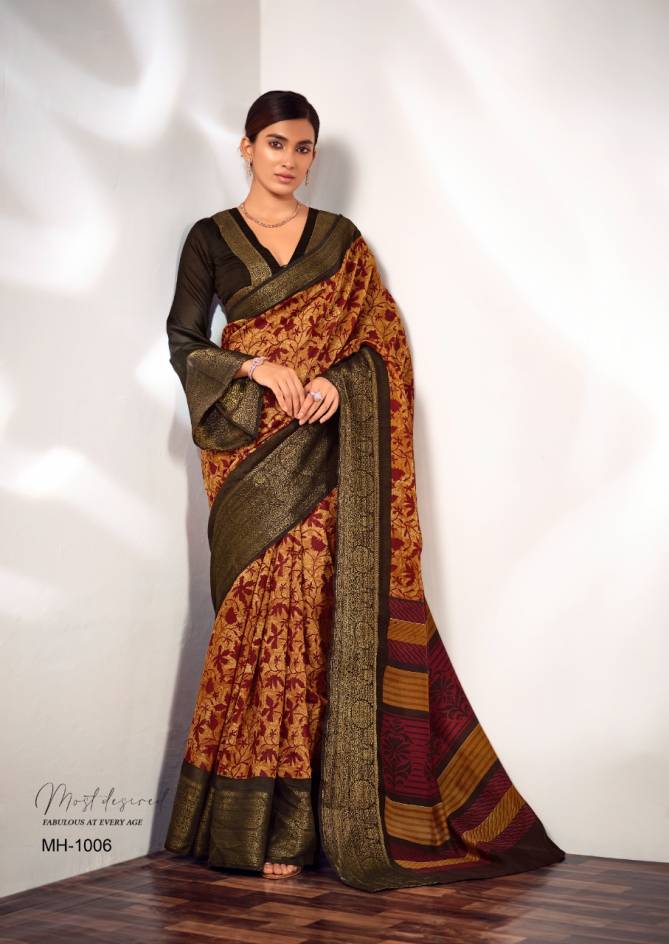 Sr Mahira Fancy Wear Pure Handlooms Printed Festive Wear Designer Saree Collection
