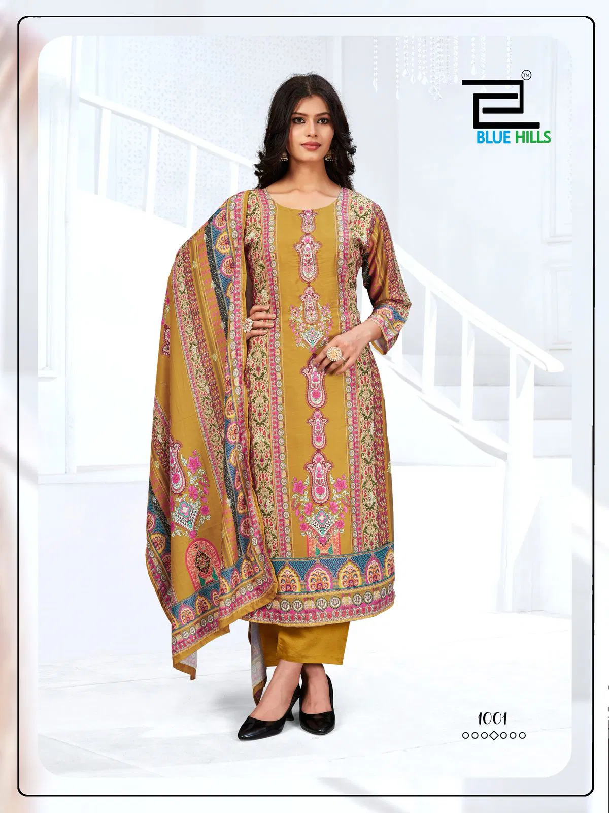 Zainab By Blue Hills Muslin Printed Kurti With Bottom Dupatta Exporters In India