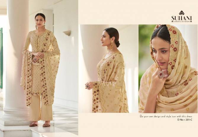 Mohini Suhani 201 Designer Festive Wear Pure Viscos Embroidery Heavy Salwar Kameez Collection
