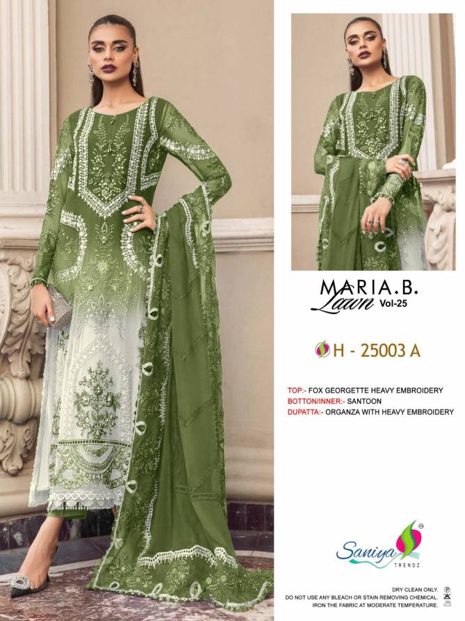 Maria B Lawn Vol 25 By Saniya Heavy Georgette Pakistani Suits Suppliers in India
