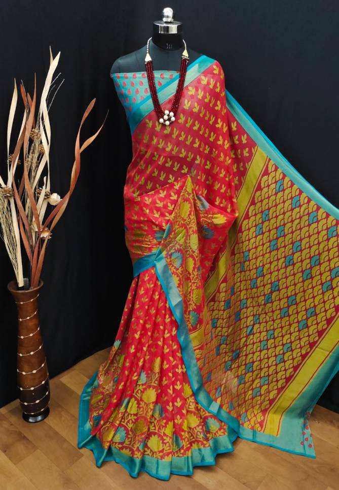 Mallika Fancy Regular Wear Printed Brasso Designer Saree Collection