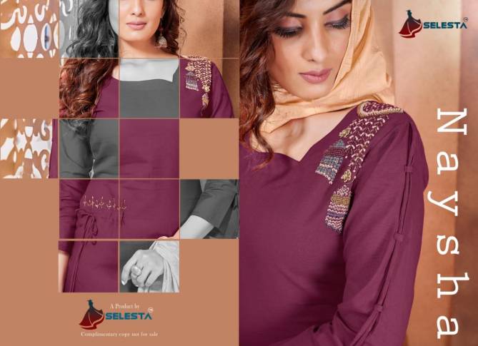 Selesta Naysha Ethnic Wear Latest Designer Handwork And Accessories With Cotton Lining Readymade Collection
