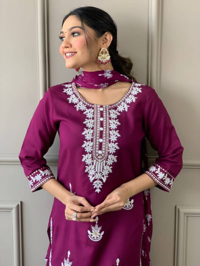Sakira By Fvd Rayon Embroidery Kurti With Bottom Dupatta Order In India