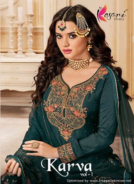 Kesari Karva Vol -1 Heavy Worked Bridal Wear Latest Designer Collection Of Salwar Suit 