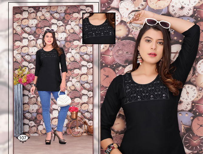 Katty Fancy Wear Casual Wear Rayon Ladies Top Collection
