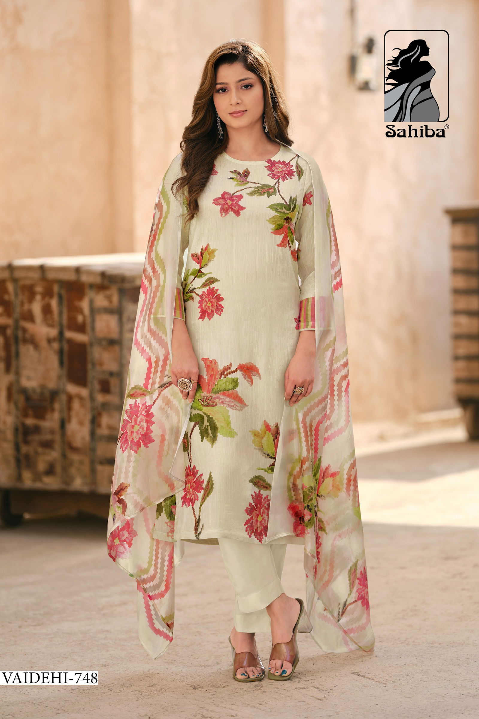 Vaidehi By Sahiba Simmer Digital Printed Dress Material Exporters In India