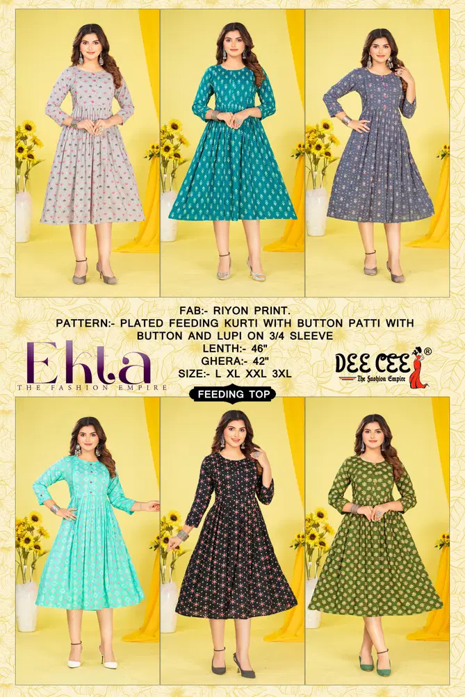 Ekta By Deecee Rayon Printed Feeding Kurtis Suppliers In Mumbai