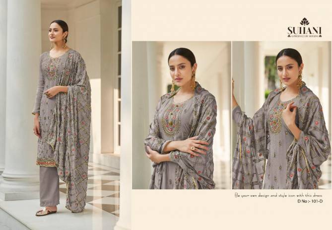 Mohini Suhani 101 Pure Viscos Embroidery Work Festive Wear Latest Salwar Kameez Collection
