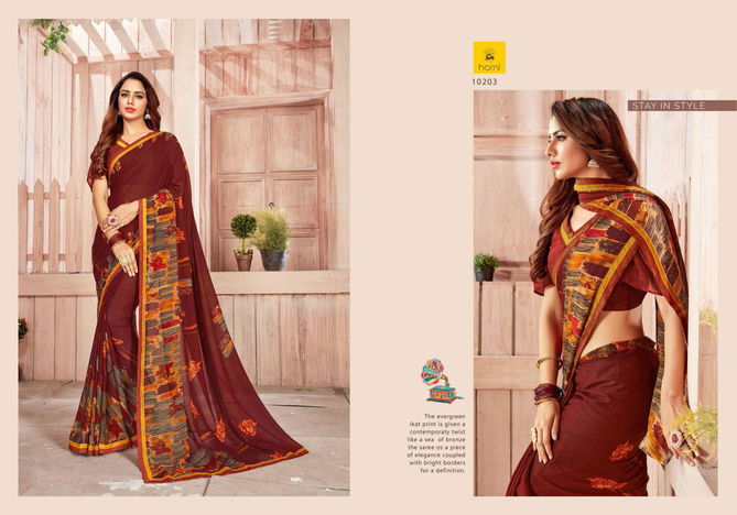 Hirva Symbol Latest Fancy Regular Wear Printed Georgette Sarees Collection 