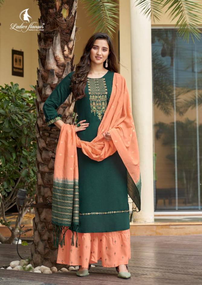 Ladies Flavour Ruhana 1 Festive Wear Maslin With Embroidery With Heavy Khatli Work Ready Made Collection
