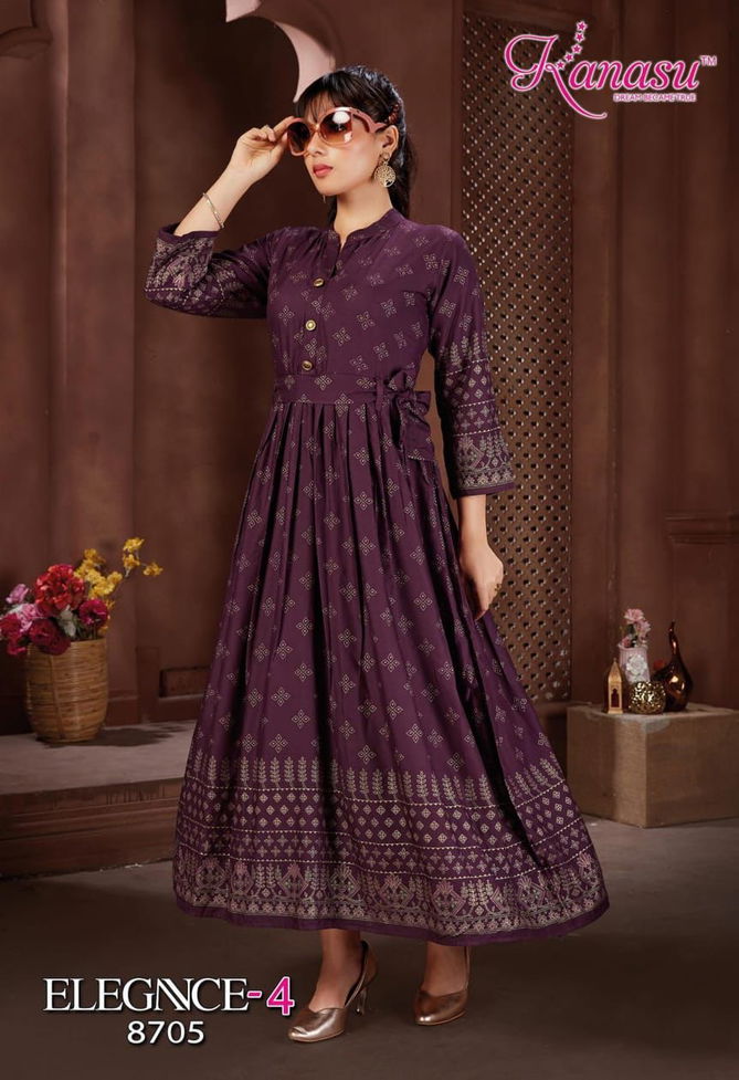 Kanasu Elegance 4 New Designer Ethnic Wear Long Anarkali Kurti Collection