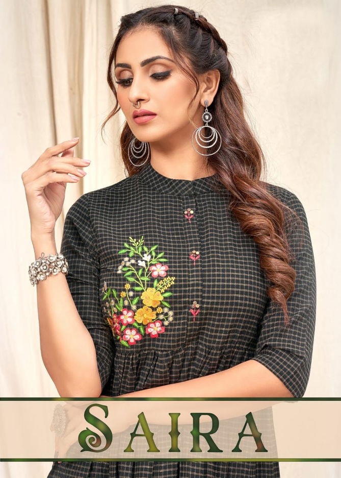 Beauty Queen Saira Fancy Rayon Ethnic Wear Anarkali Kurti Collection