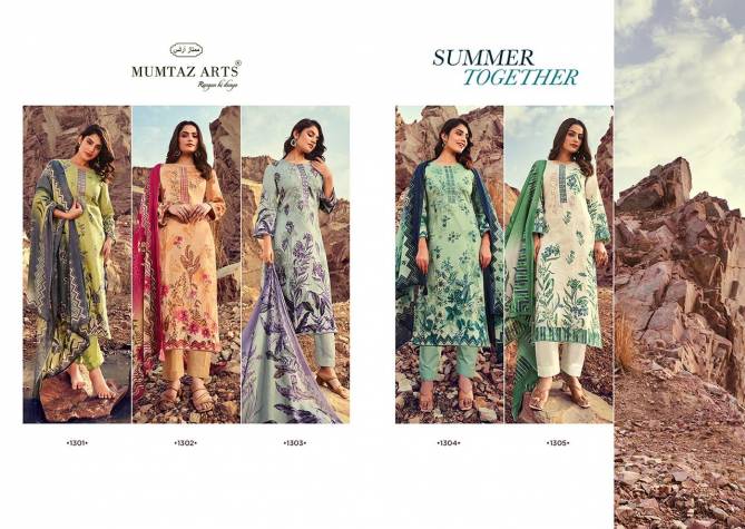 Summer Together By Mumtaz Arts Printed Heavy Designer Embroidery Jam Satin Dress Material Wholesale Online