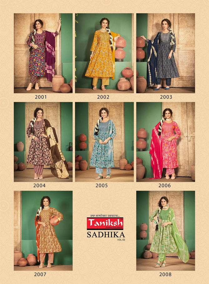 Sadhika Vol 2 By Taniksh Rayon Printed Kurti With Bottom Dupatta Orders In India