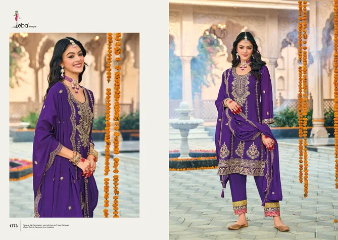 Gazal By Eba Chinon Embroidery Readymade Suits Suppliers In India