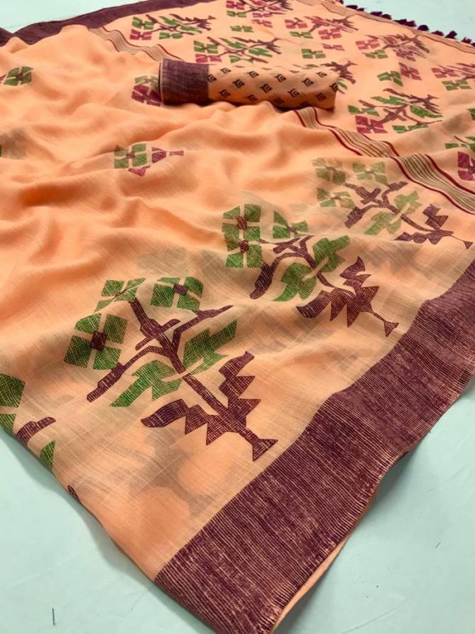 Lt New Collection Daily wear Linen Silk Saree Collection