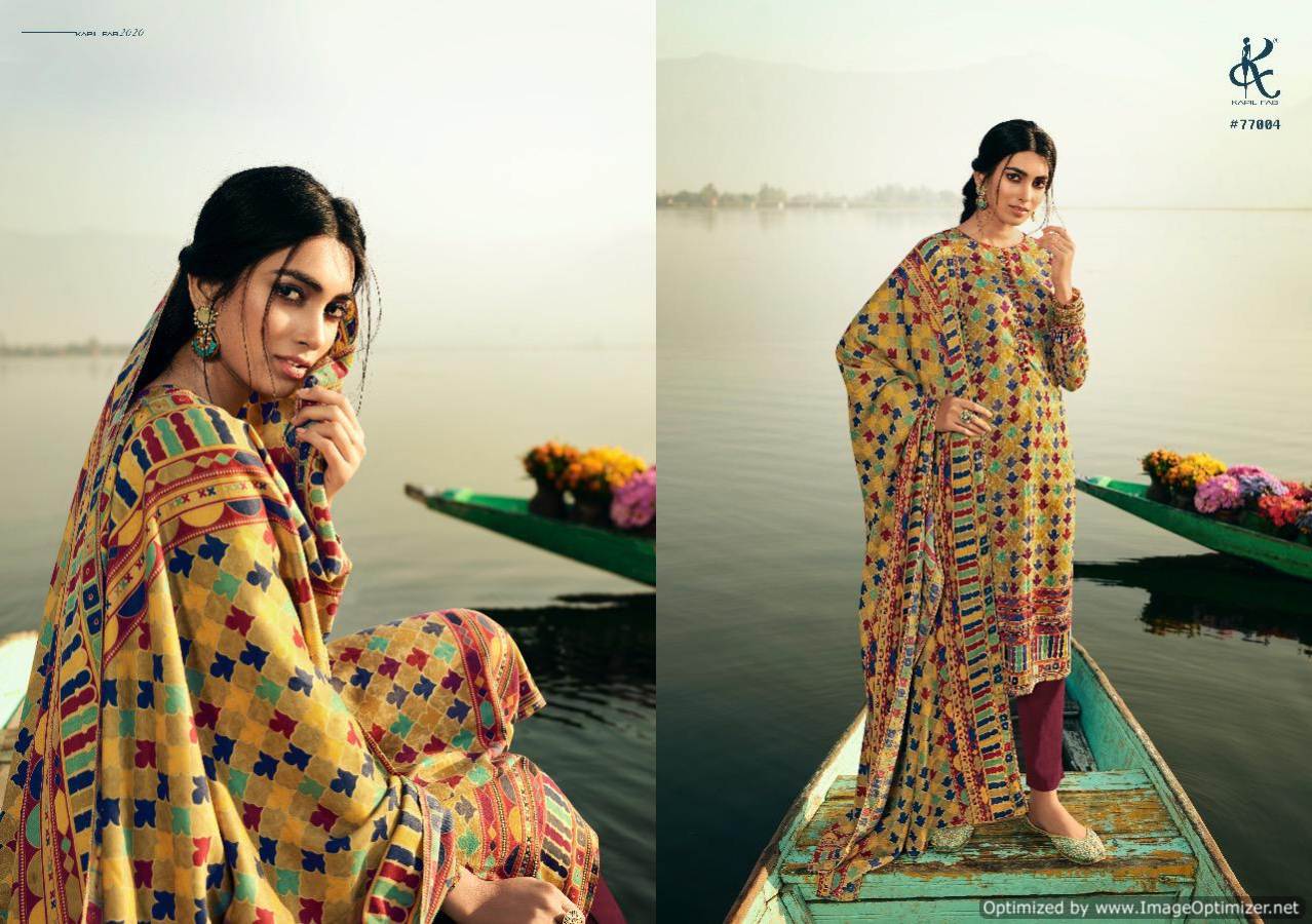 Kapil Aazeen Latest Designer Digital Printed Pure Pashmina Dress Material Collection 