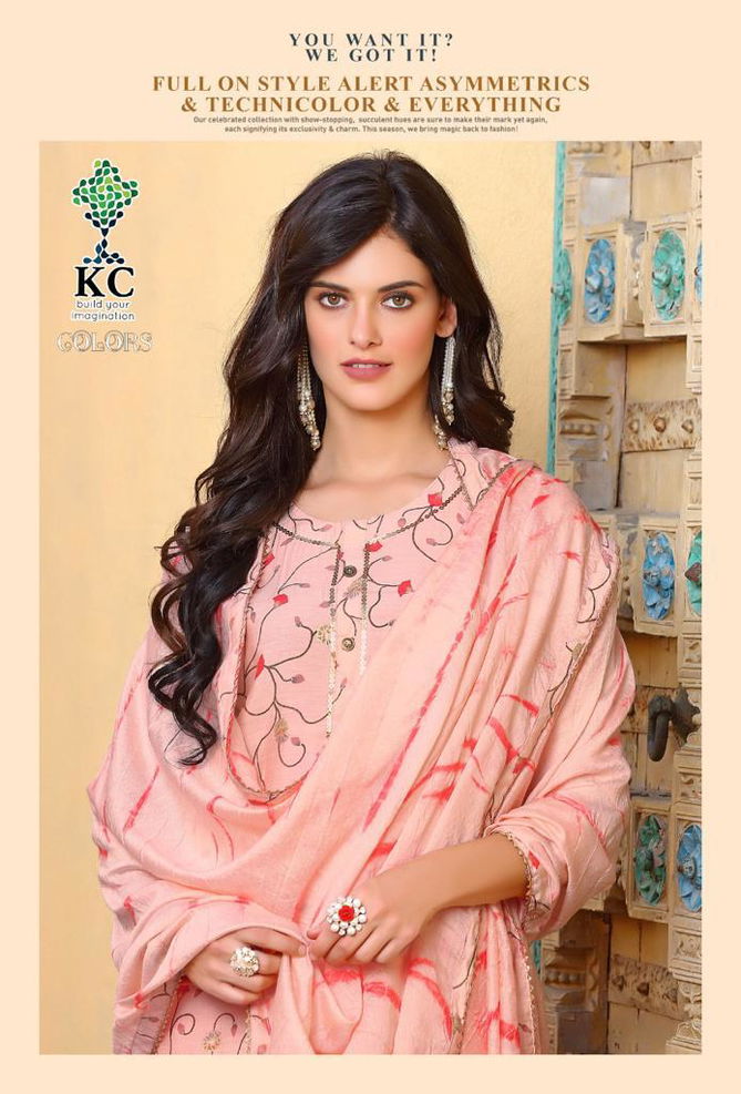 Kc Colors 5 Latest Fancy Designer Ethnic Wear Heavy softsilk printed top with heavy work Readymade Salwar Suit Collection