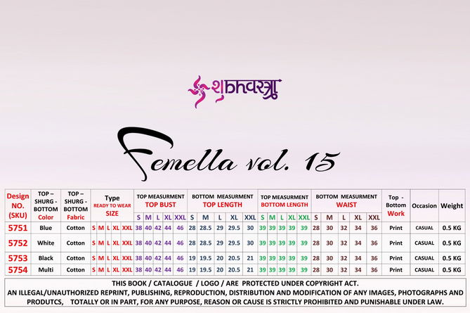 Femella Vol 15 By Shubhvastra 5751 To 5754 Cord Set Surat Wholesale Market 