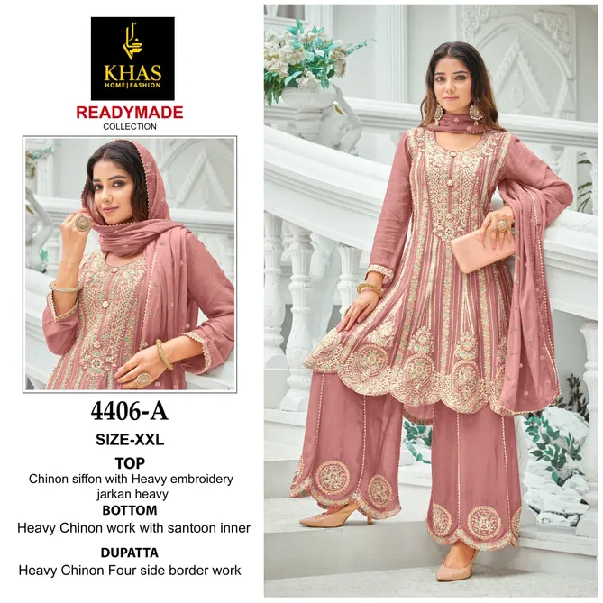 4406 Khas Chinon Silk Pakistani Readymade Suits Suppliers In India