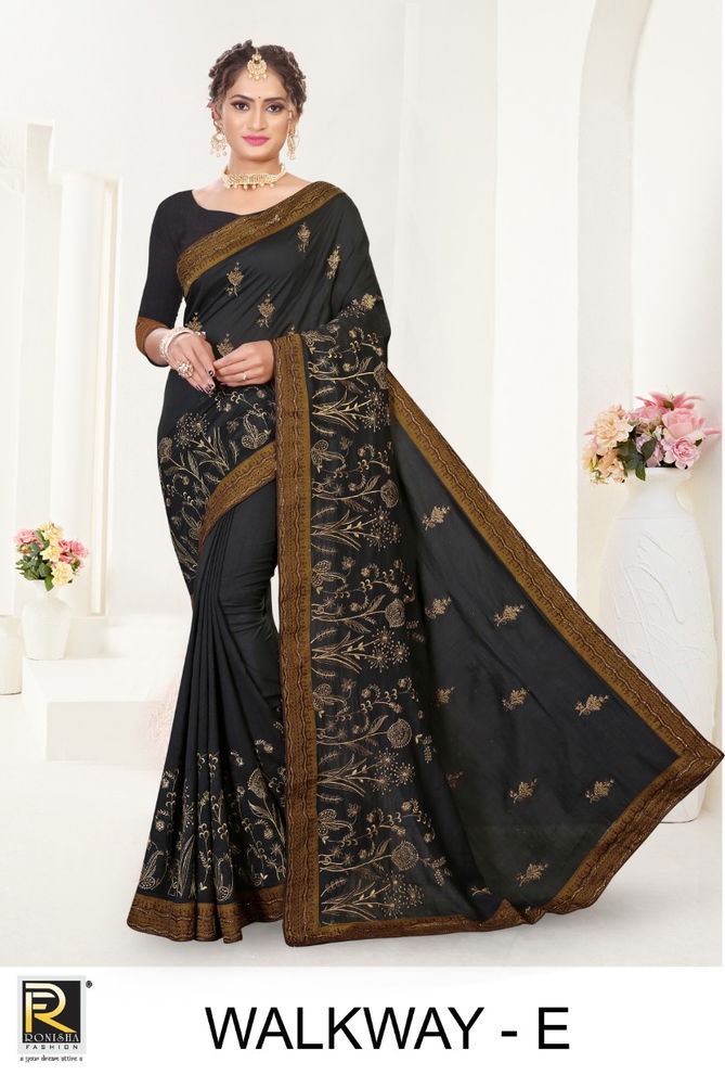 Ronisha Walkway Festive Wear Designer Vichitra Silk Fancy Saree Collection