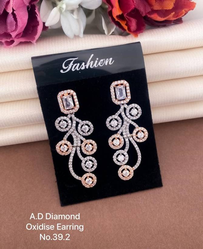 Ad Diamond Silver Earring Wholesale Online