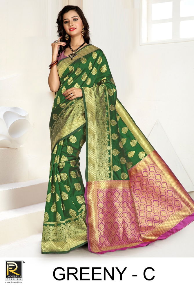 Ronisha Greeny Fancy Latest Designer Wedding Wear Silk Saree Collection