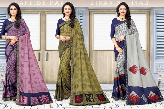 AISHWARYA AFREEN Latest Fancy Regular And Bussiness Wear Vichitra Print With Fancy Lace Diamond Saree Collection