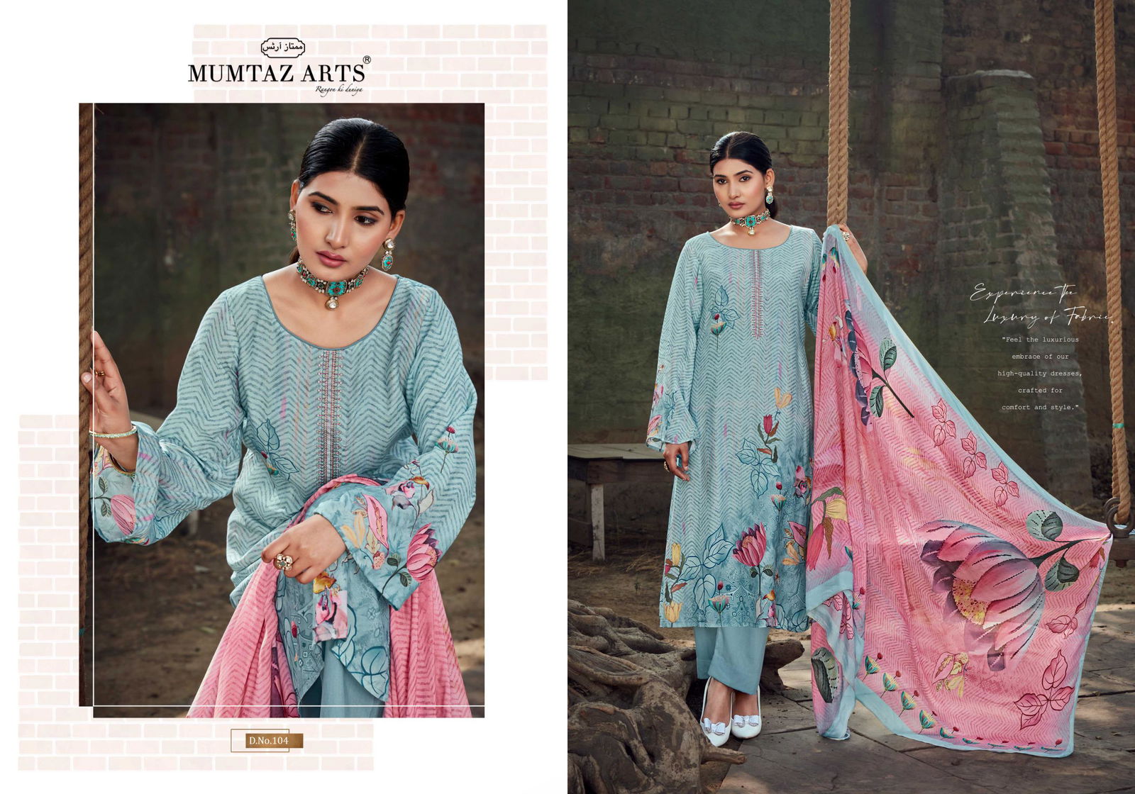 Tulip Tales By Mumtaz Viscose Maslin Digital Printed Dress Material Wholesale Online