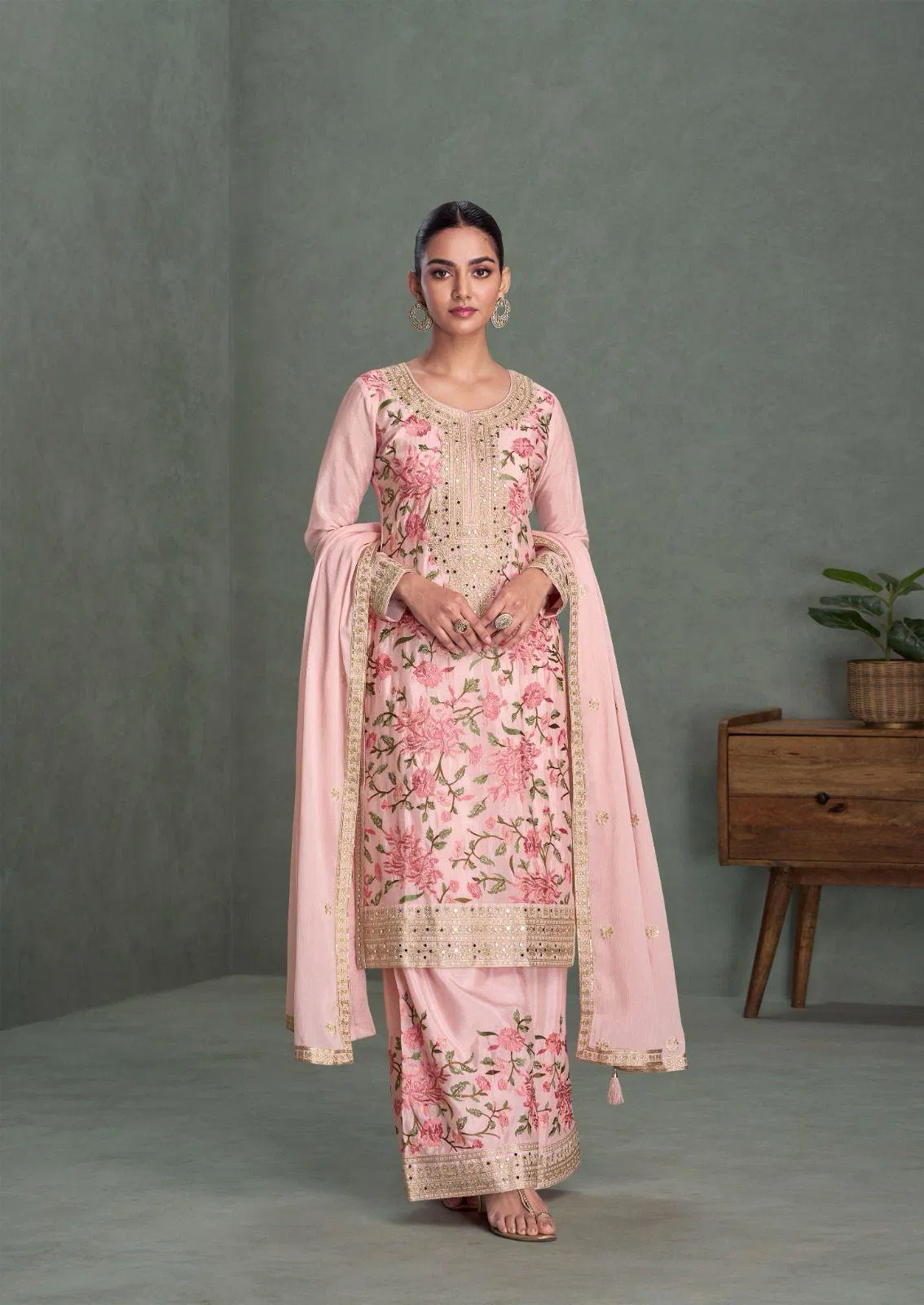 Parul By Aashirwad Chinon Silk Readymade Suits Suppliers In India