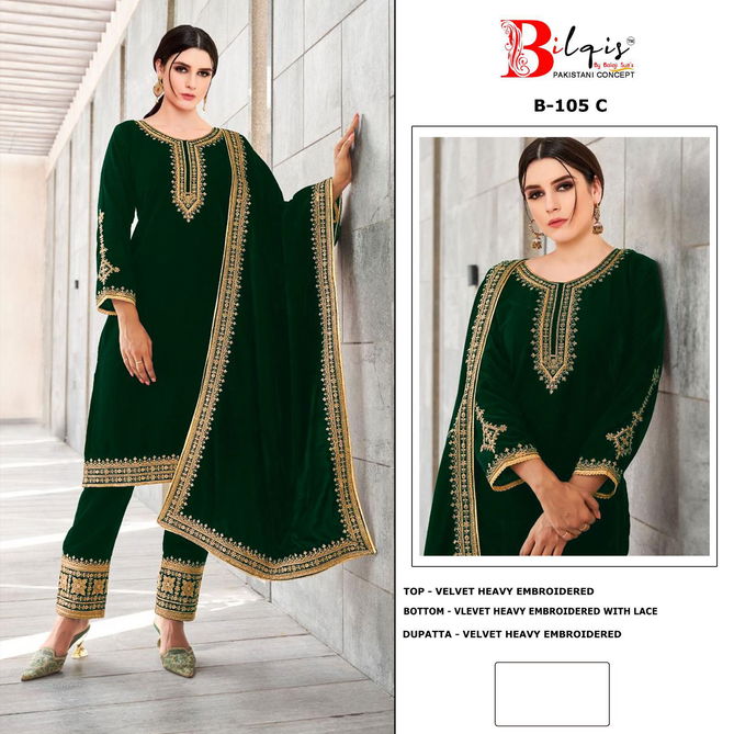 Bilqis B 105 A To C Pakistani Salwar Kameez Wholesale Price In Surat