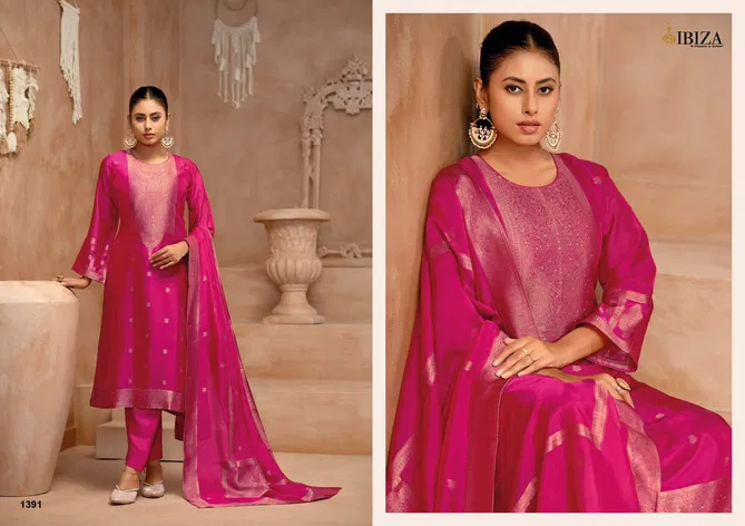 Gulmohar By Ibiza Banglory Silk Jacquard Salwar Kameez Surat Wholesale Market