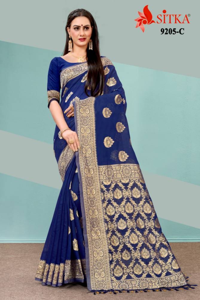 Raveena 9205 Latest Fancy Designer Festive Wear Heavy Cotton Silk Sarees Collection
