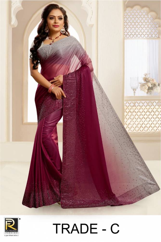 Ronisha Trade Fancy Party Wear Lycra Designer Saree Collection
