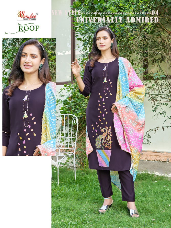 Roop By Rung Embroidery Kurti With Bottom Dupatta Wholesale Clothing Suppliers In India
