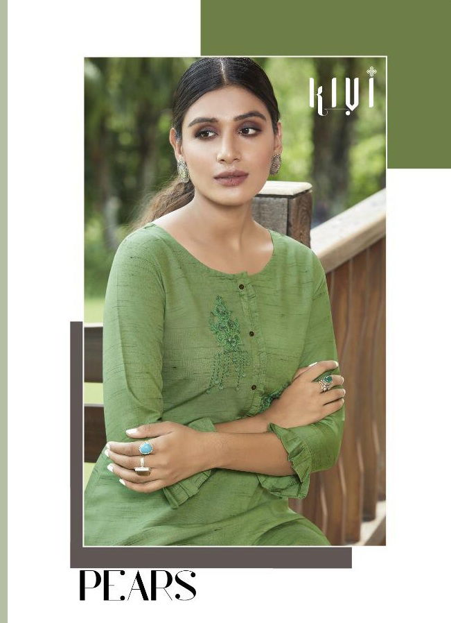 Kalaroop Pears Fancy Wear Designer Rayon Fancy Hand Work Kurti Collection
