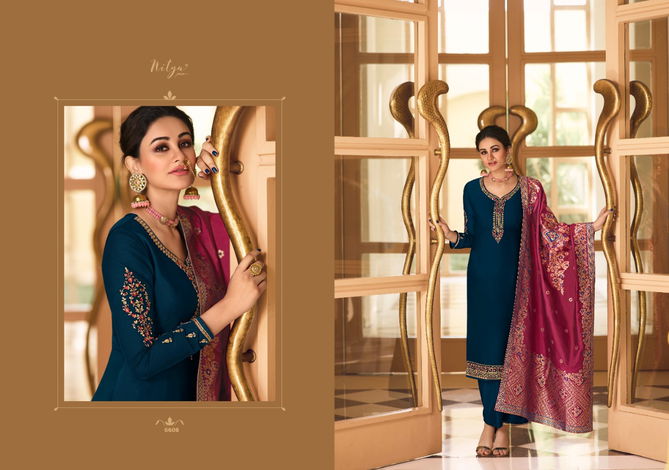 Lt Nitya 166 Latest Fancy Festive Wear Satin Georgette Heavy  Designer Dress Material Collection
