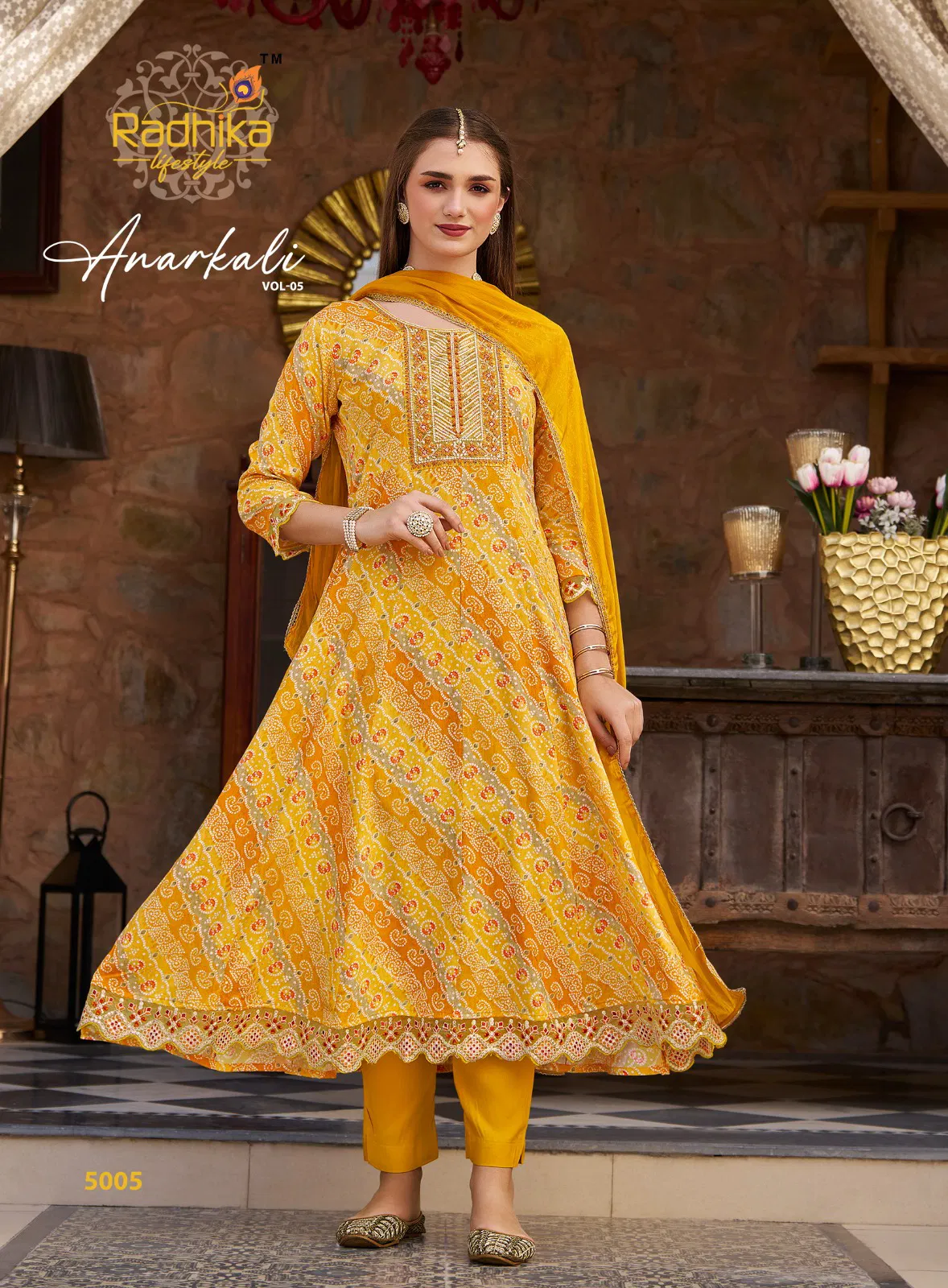 Anarkali Vol 5 By Radhika Rayon Kurti With Bottom Dupatta Orders In India